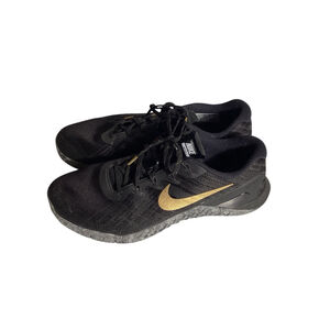 Women’s Size 10 Nike Metcon Black Gold Athletic Crossfit weight lifting Shoes